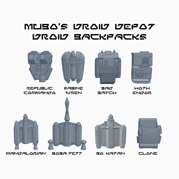 Rucksäcke für Star Wars Galaxy's Edge Droid Lager Droids
