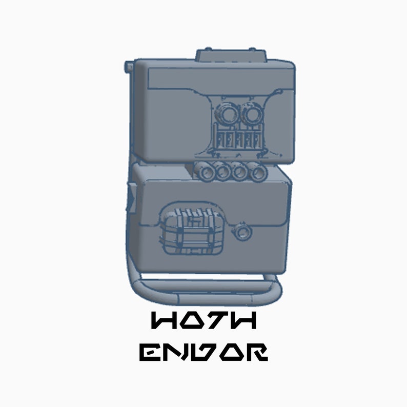 May include: A gray, boxy, mechanical device with a handle and a series of pipes and tubes. The device has a label that reads "HOTH ENJIOR".