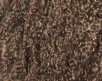 Cordero tibetano marrón oscuro 5x6" 12,5 x 15 cm Mohair Mongol Suave Rizado Cordero Pelo Largo Cordero Tibetano Pelucas para Muñecas Reborn Waldorf Blythe