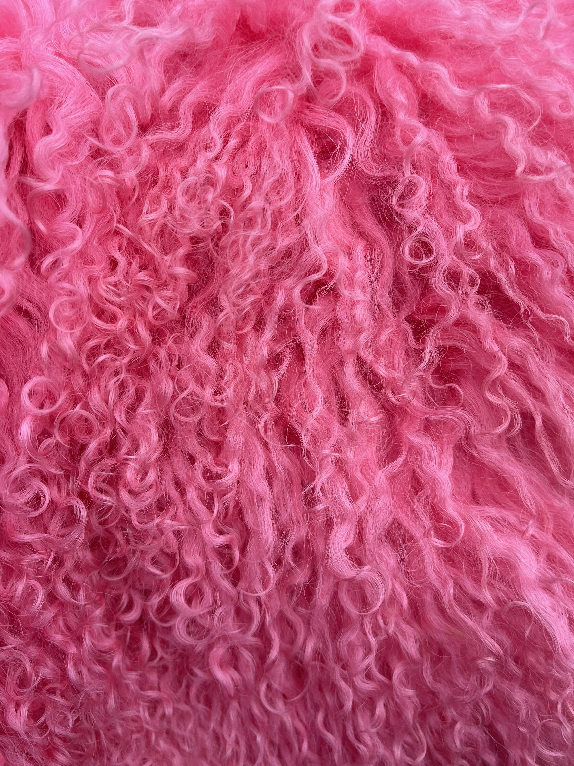 Pink Curly Lamb Faux Fur Fabric by the Yard