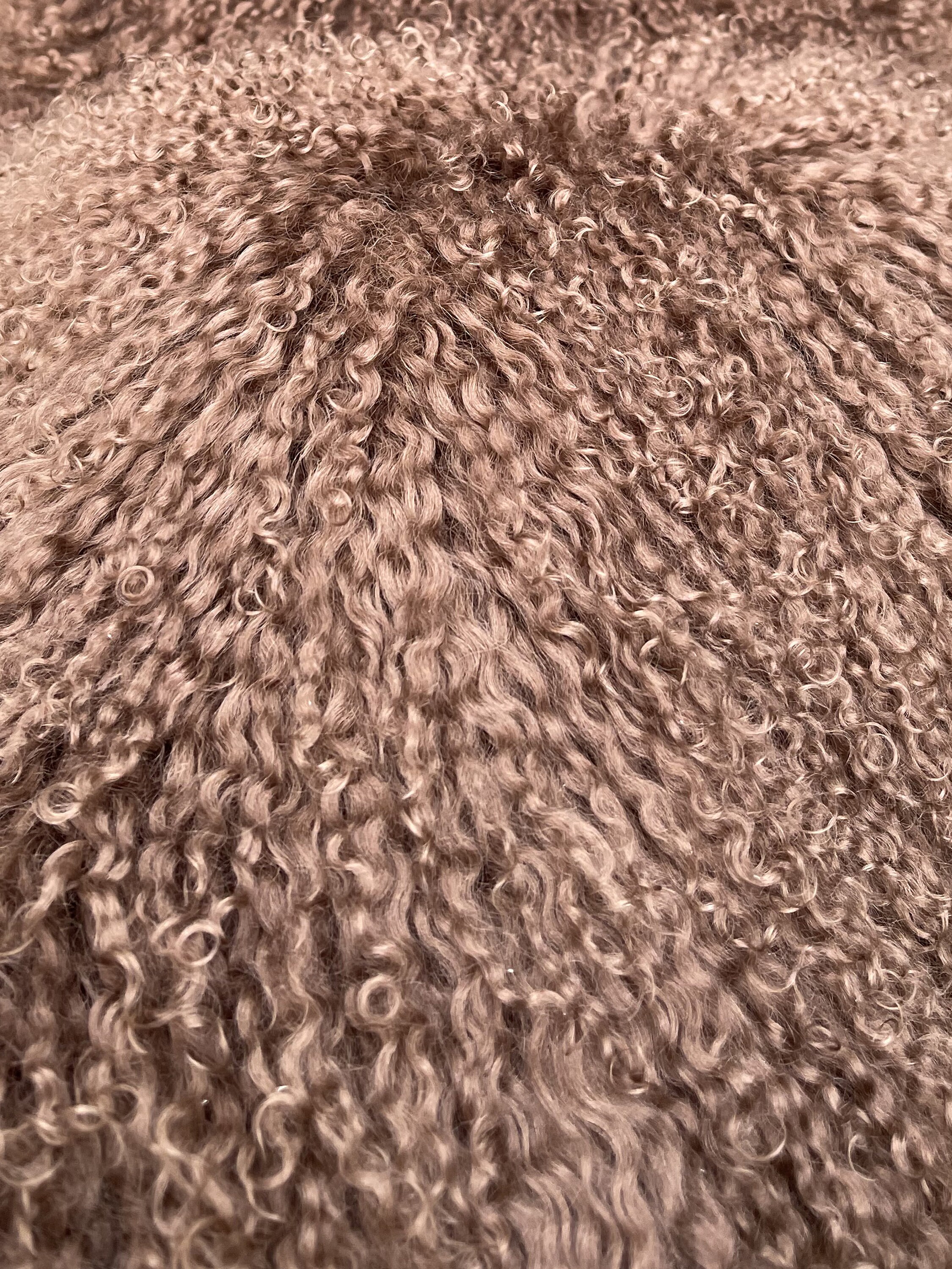 Brown Tibetan Curly Lamb Mongolian Soft Real Fur Doll Hair Reroot Wigs