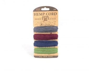Hemp 50 Gram Crafting Cord Card Sets, Earthy Pastel