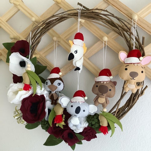 Australian Animals Christmas Decorations Tree Ornaments Felt Etsy