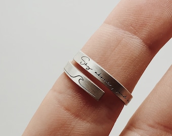 Peace Within - adjustable silver Ring