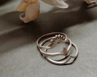 Roman 3 mix and match silver rings