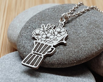 Flower pot necklace
