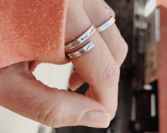 Fall in love - adjustable silver ring