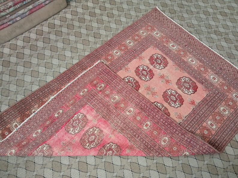 Pink Persian Rug 3.9x5.8ft,handmade rug,wool rug,living room rug,small persian rug,oriential rug,tribal rug,home decor,bohemian rug,boho rug