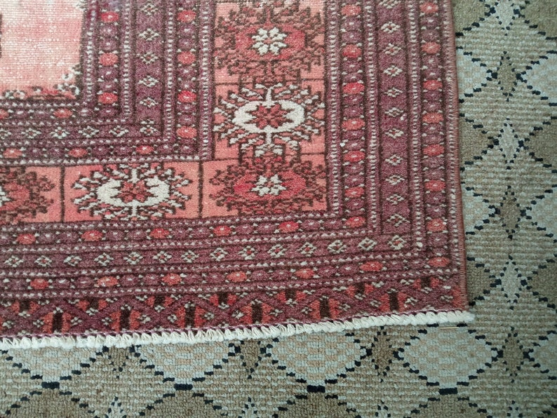 Pink Persian Rug 3.9x5.8ft,handmade rug,wool rug,living room rug,small persian rug,oriential rug,tribal rug,home decor,bohemian rug,boho rug