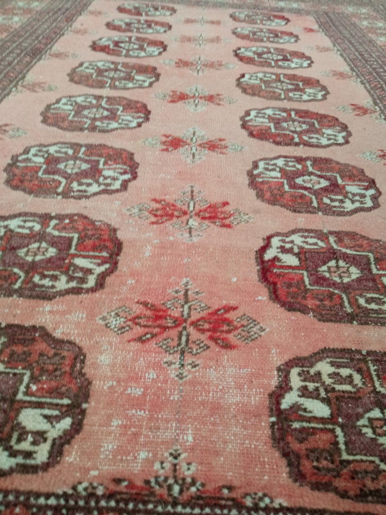 Pink Persian Rug 3.9x5.8ft,handmade rug,wool rug,living room rug,small persian rug,oriential rug,tribal rug,home decor,bohemian rug,boho rug