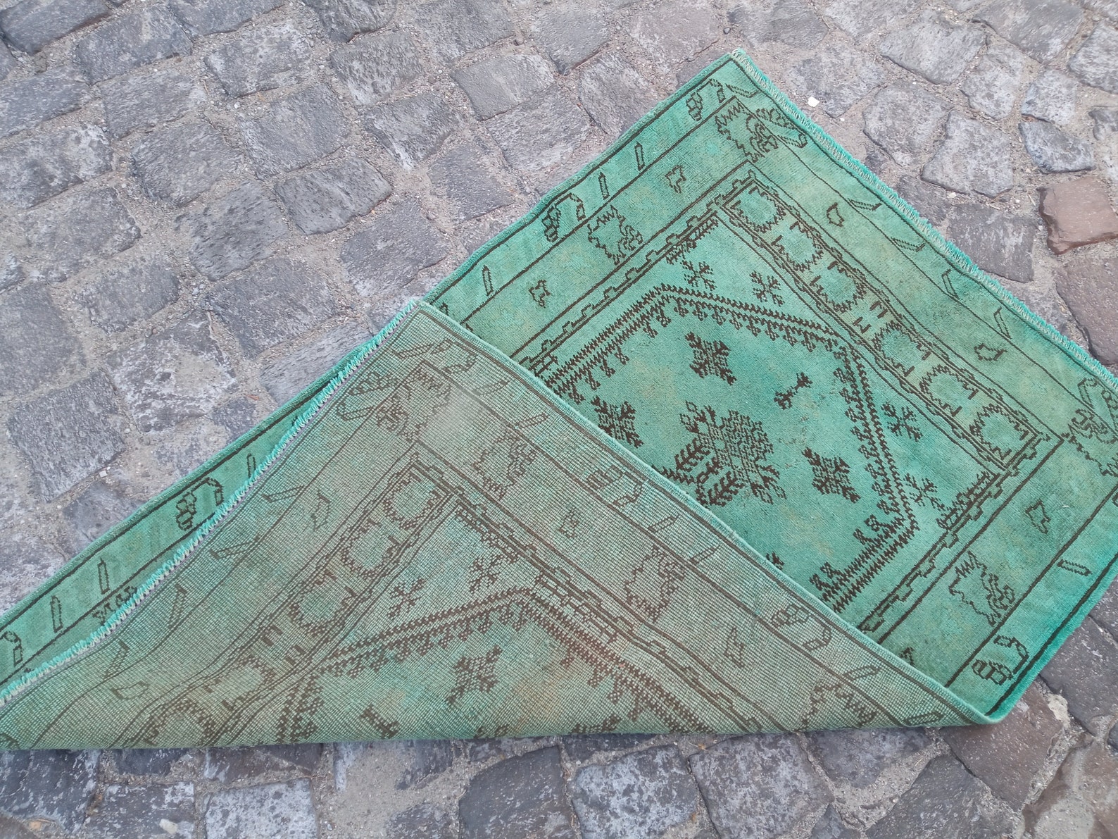 Türkischer Grüner Teppich 28x444 ft Vintage türkischer | Etsy