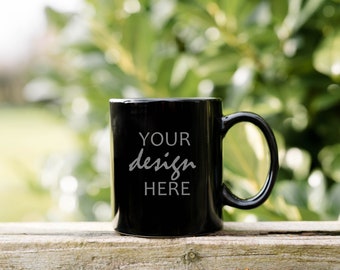 Download Black Mug Mockup Etsy