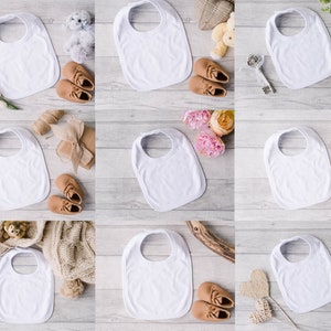 21 Baby Bib Mockups Bib Mock up baby mockup gender neutral mock up Baby Mockup Stock Photography Flat Lay Cricut SVG MockUp Sublimation JPG