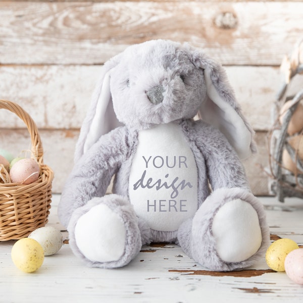 Newborn Mumbles Mockup Printme Bunny Plüsch Mockup Baby ́s First Easter Stofftier Mock-up personalisiertes Spielzeug Mockup JPG Digital Download