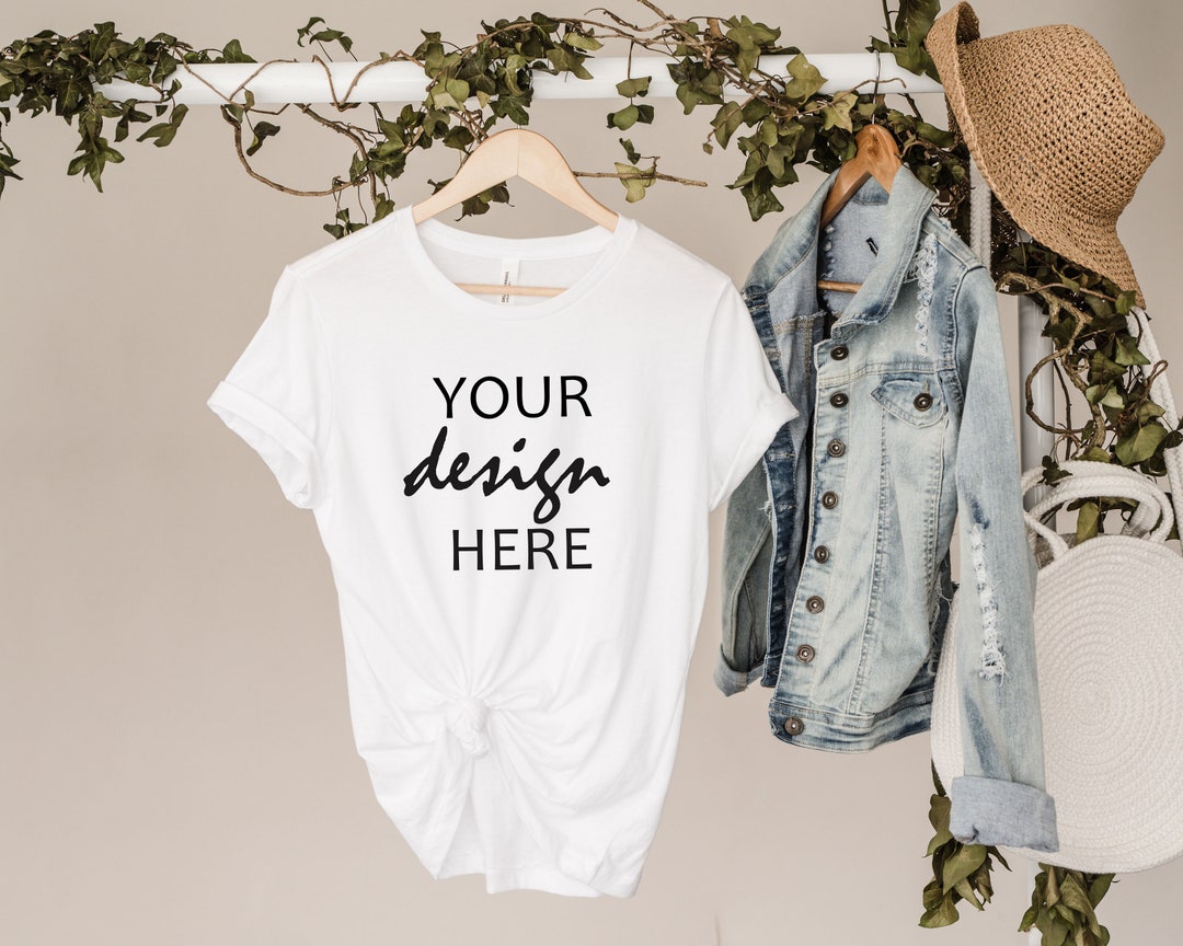 White Bella Canvas 3001 Shirt Mockup White T Shirt Mock up T-shirt ...