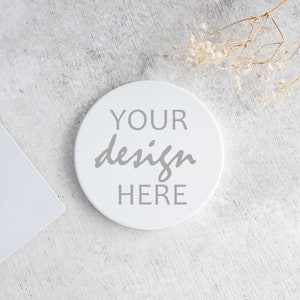 Round Coaster Mockup Coffee Cup Coaster Mock up Stock Photo Rustic Mockup Ceramic Coaster Mockup Wedding Mock Up JPG Digital Download