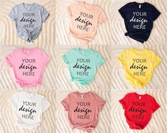 24 x Bella Canvas 3001 Shirt Mockups White T Shirt Mock Up T-shirt Mockup Athletic Heather Navy Tee 3001 Mock-up Boho Mock Up JPG