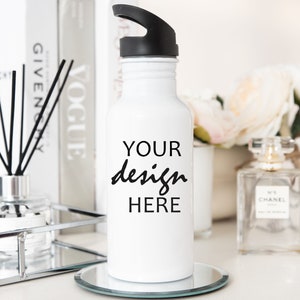 600ml Water Bottle Mockup Sports Drink Bottle Mock up Designer Luxury Brand Mockup Bridal Party Refillable Water Bottle JPG Digital Download