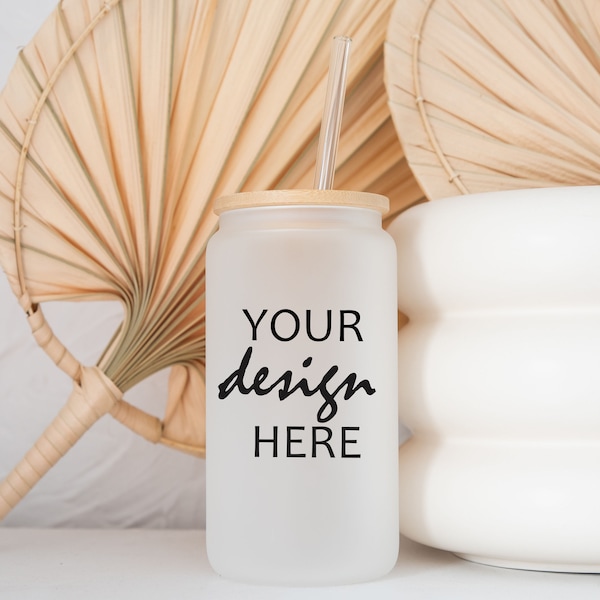 Frosted Libbey Glass Mockup Beer Can Glass Mockup Iced Coffee Cup Styled Stock Photo Wedding Photo SVG Mock Up JPG Digital Download