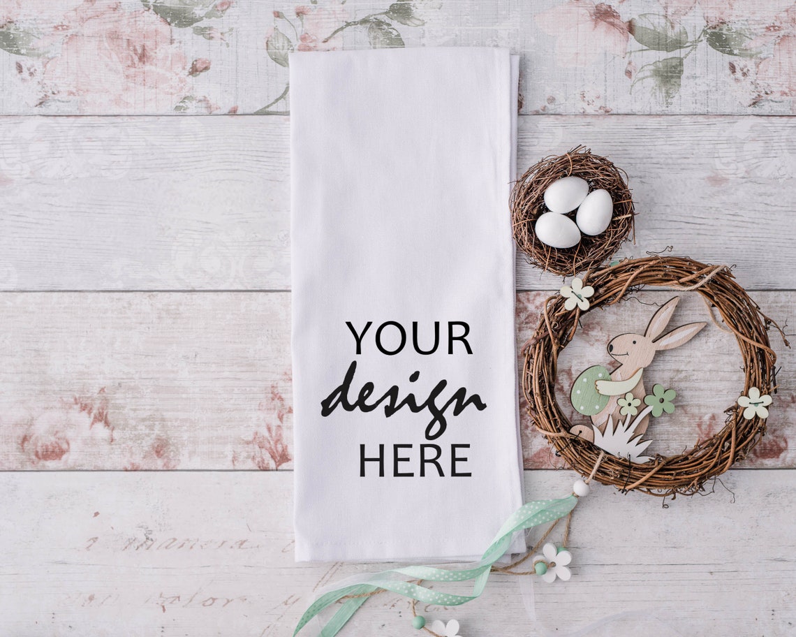 Download 11 x Easter Tea Towel Mock ups White Tea towel Mockup ...