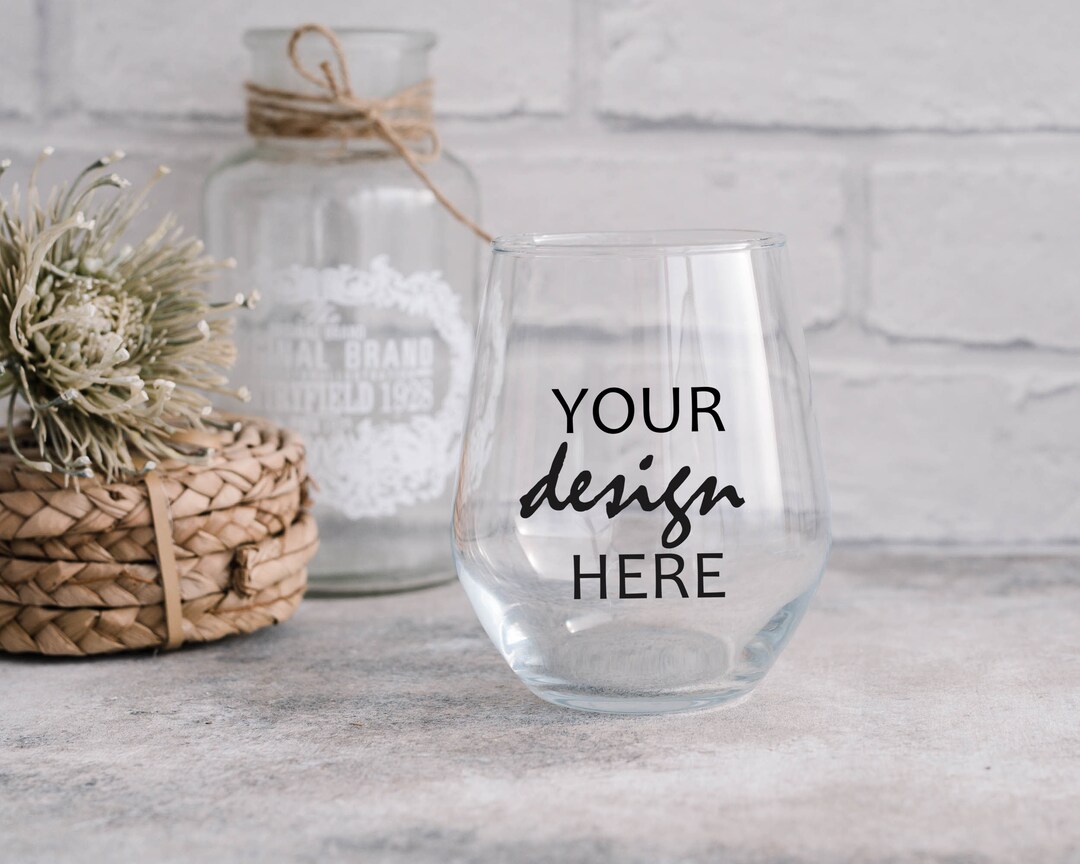 Stemless Wineglass Mockup, Wine Glass Mockup, No Stem Glass Mock up