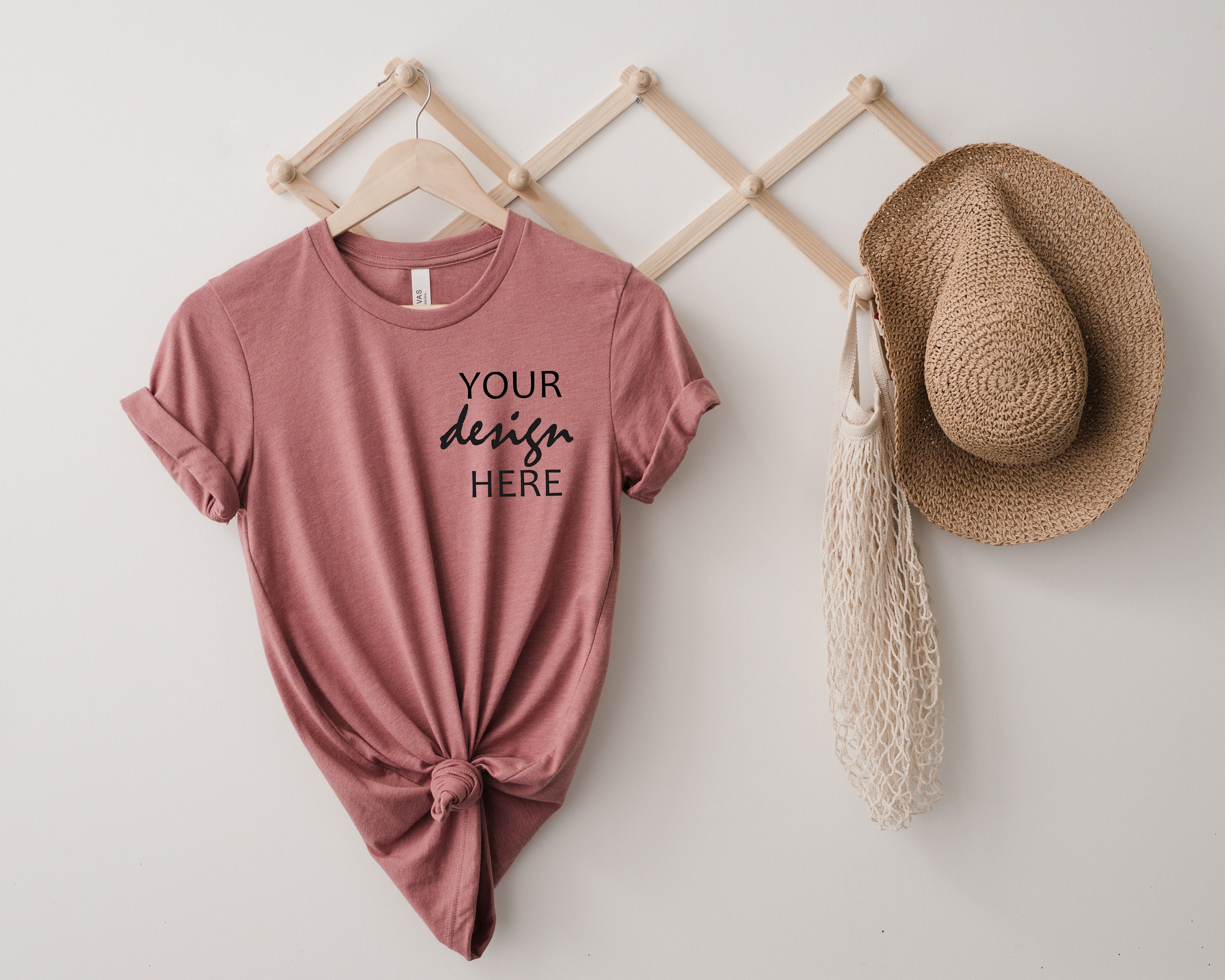 Bella Canvas 3001 Mockup Heather Mauve Shirt Mockup T-shirt Mock-up ...