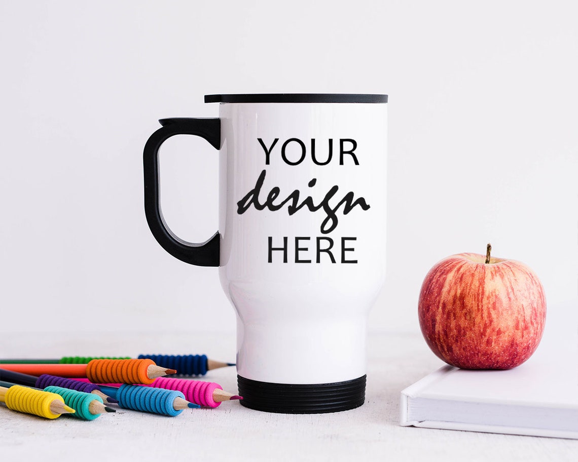 4 X Travel Mug Mockups Coffee Cup Mock up Stock Photo Office Etsy UK