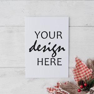Cartão de Natal mockup Cartão de agradecimento mockup inverno mockup feriado svg mockup rústico Natal casamento estilo de vida foto Jpeg Download instantâneo