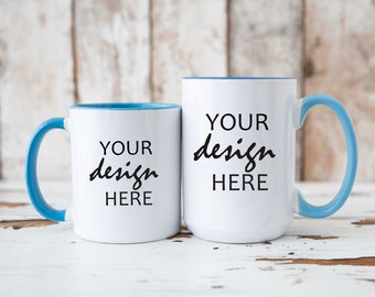 15 oz Blue Mug MockUp 11 oz Coffee Cup Mock up Mug Size Mock Up Wedding Styled Stock Black Handle Coffee Cup Mockup JPG Digital Download