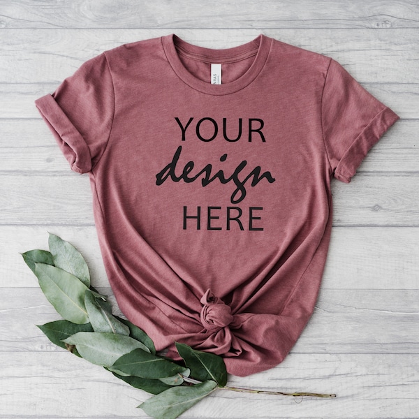 Bella Canvas 3001 Mockup Heather Mauve shirt Mockup T-shirt Mock-up Bachelorette Mock Up Photo Mockup Stock Photo JPG Digital Download