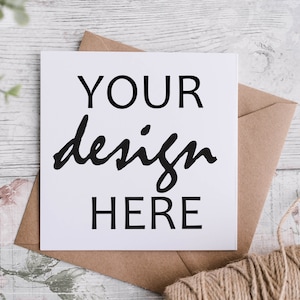 2 x tarjeta de felicitación cuadrada maqueta de la tarjeta del Día de las Madres Maqueta de tarjeta de agradecimiento para boda rústica, foto de estilo de vida, Jpeg Descarga instantánea