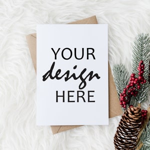 クリスマス カード モックアップ 5x7 カード モックアップ SVG モックアップ 素朴なお祭り 休日 クリスマス 結婚式、ライフスタイル写真、Jpeg 即時ダウンロード