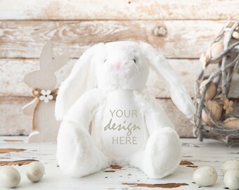 Newborn Mumbles Mockup Printme Bunny Plush mockup Baby's First Easter soft toy mock-up personalised toy mockup JPG Digital Download