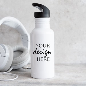 600ml Water Bottle Mockup Sports Drink Bottle Mock up School Cup Stock Photo Kids Refillable Water Bottle JPG Digital Download
