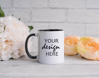 Black Handle Mug Mockup Black Coffee Cup Mockup  Black Cup Mock up Styled Stock Photography Wedding, Mug Photo Mock Up, JPG Digital Download