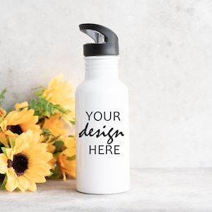 600ml Water Bottle Mockup Sports Drink Bottle Mock up School Cup Stock Photo Kids Refillable Water Bottle JPG Digital Download
