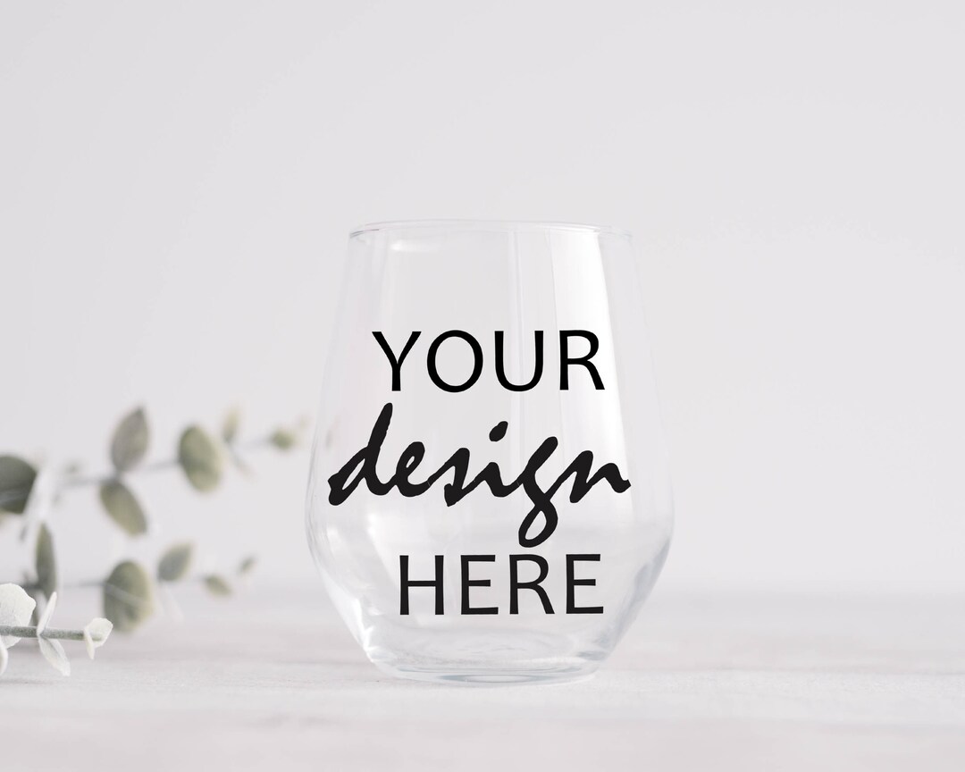 Stemless Wineglass Mockup Wine Glass Mockup No Stem Glass Etsy