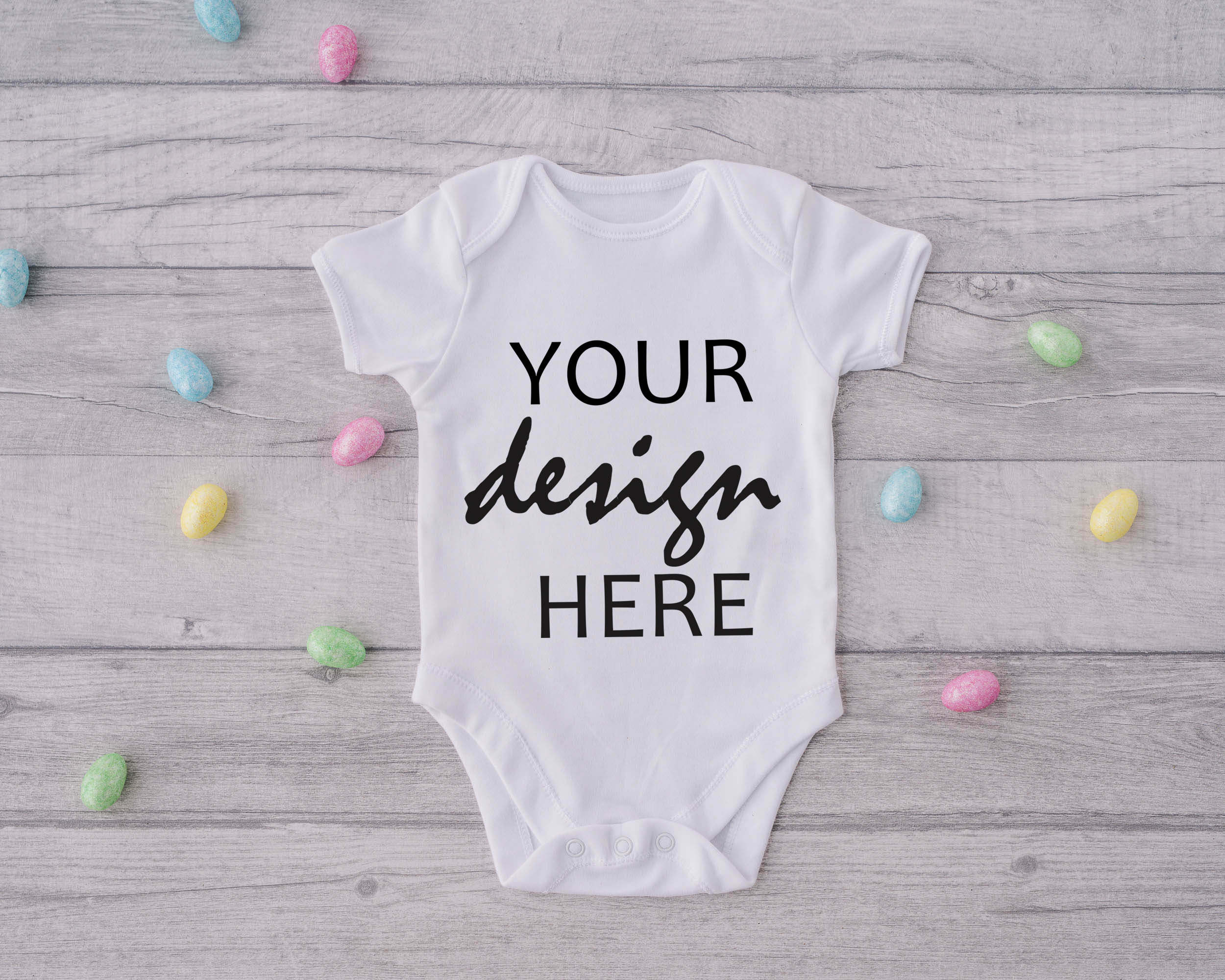 Easter Baby Bodysuit Mockup Onesie Mock ups babygrow