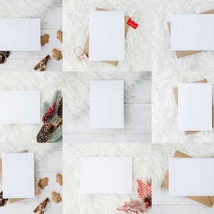 24 x White Christmas card mockups 5x7 card Mock up Thank you card mock-up Festive Holiday wedding lifestyle photo Jpeg Descargar