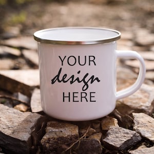 Enamel Camping Cup Mockup Outdoors Coffee Mock up Mug Hot Chocolate Stock Photography Mug Photo Graphic Design Mock Up JPG Digital Download