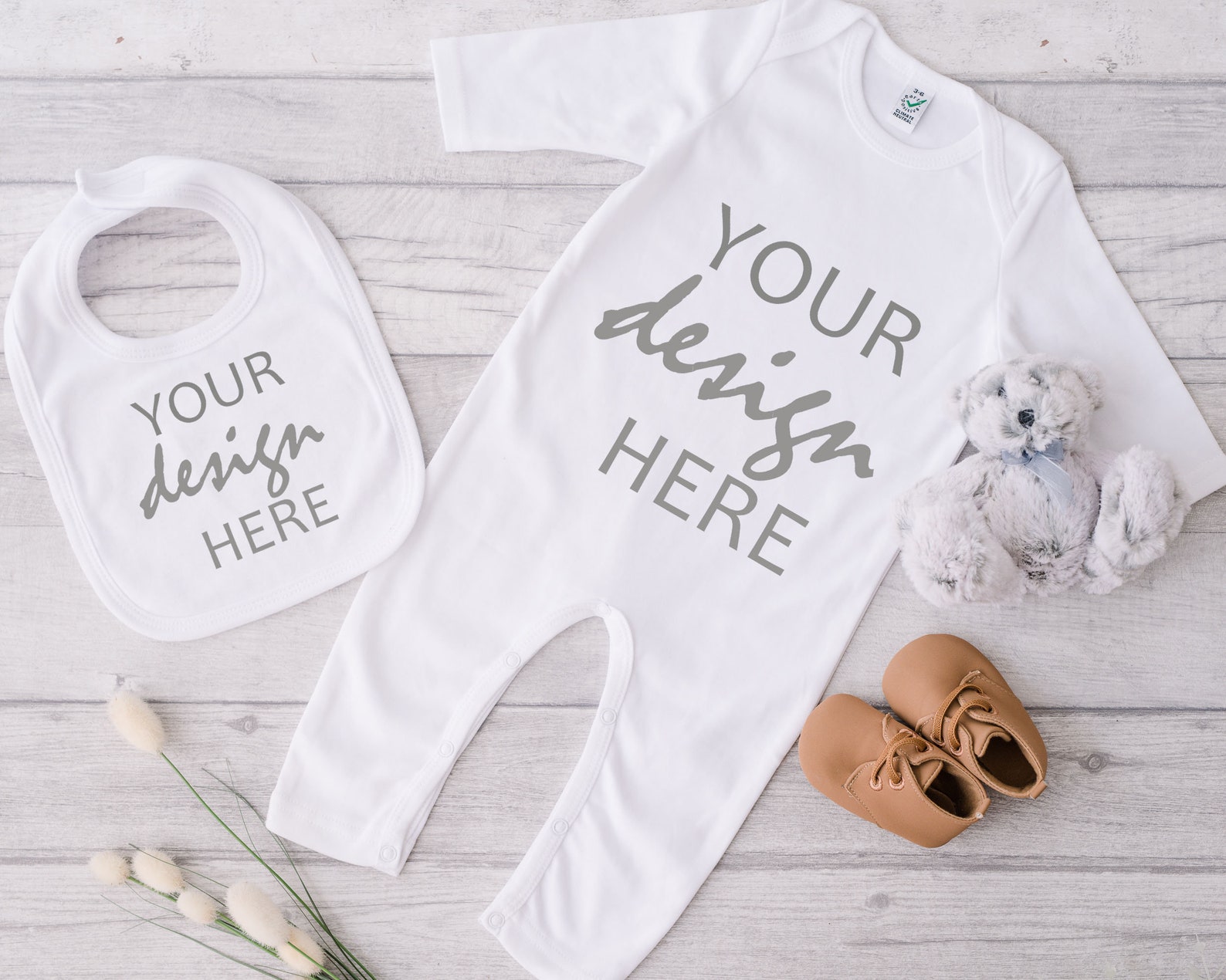 16 Baby Romper Mockups Onesie Mock up babygrow romper bib