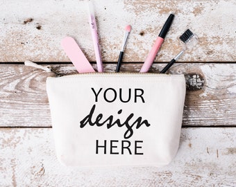 2 x Cosmetic Bag Mockup Wedding Styled Stock Photo Make up Bag mockup Canvas Bag mockup Sublimation Makeup Purse mockup JPG Digital Download