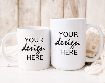 15 oz Mug MockUp 11 oz Coffee Cup Mock up Mug Size Mock Up Photograph Styled Stock Photo Couple Coffee Cup Mockup JPG Digital Download