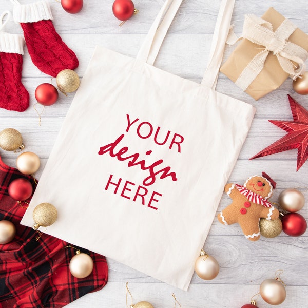 Christmas Tote Mockup Shopping Bag Mockups Holiday tote Mock Up Gift Bag Mockup  Mock-up Sublimation Bag Mock Up Digital Download Jpg