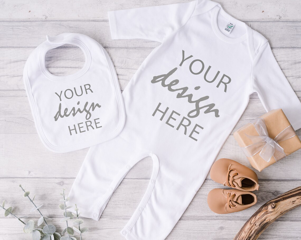 16 Baby Romper Mockups Onesie Mock up babygrow romper bib