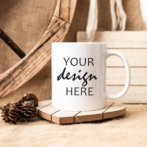 White Cup Mockup Fall Mockup Halloween Coffee Cup Mug Mock up Stock Photo Autumn Hot chocolate Outdoor Mock Up JPG Digital Download