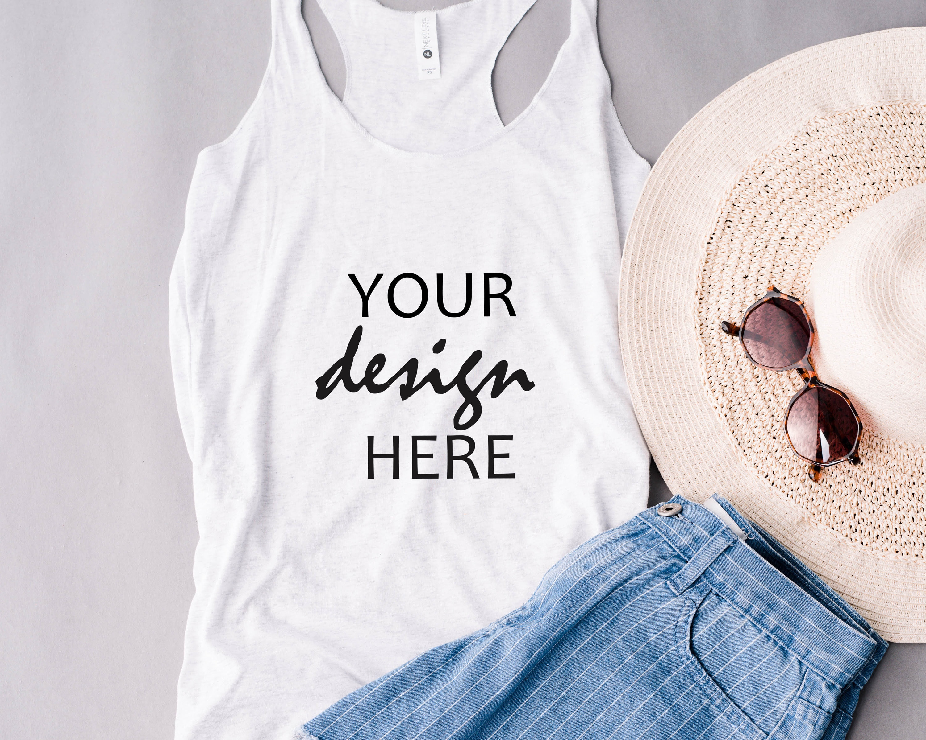 Download White Vest Mockup Next Level 6733 Heather White Vest Mockup | Etsy