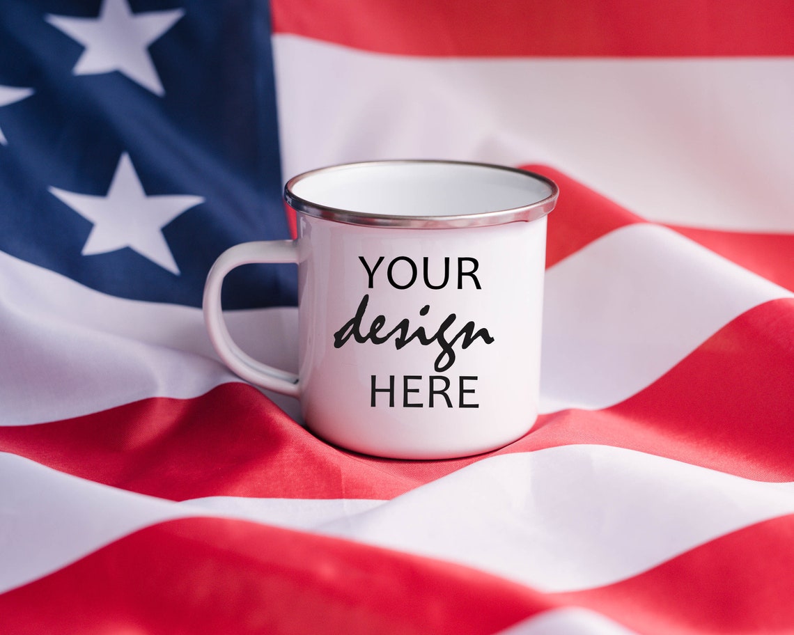 Download Enamel Camping Mug MockUp Camp Cup Mock up 4th July Mock ...