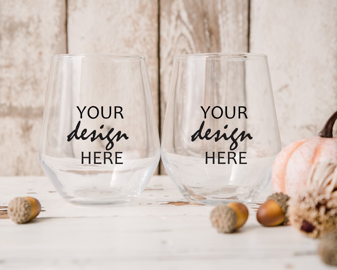 Stemless Wineglass Mockup Wine Glass Mockup No Stem Glass Mock Etsy