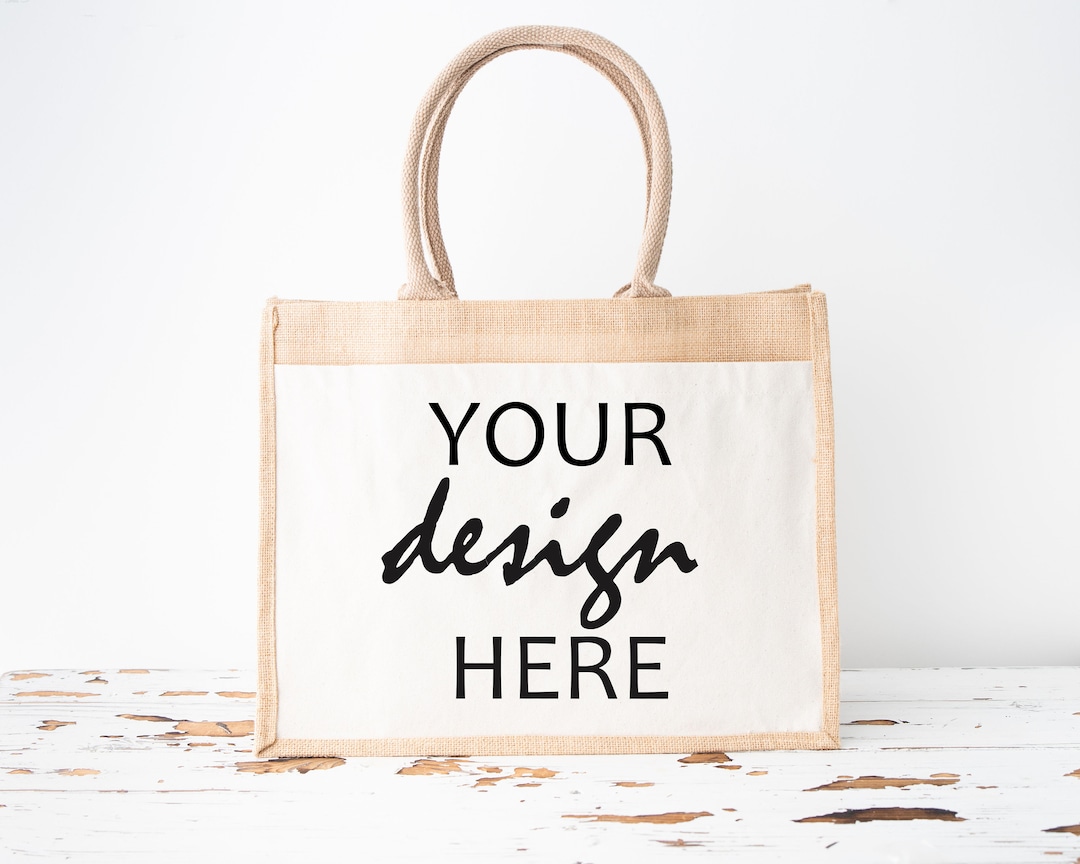 Cotton Pocket Jute Bag Mockup Shopping Bag Mockups Shopping Tote Mock